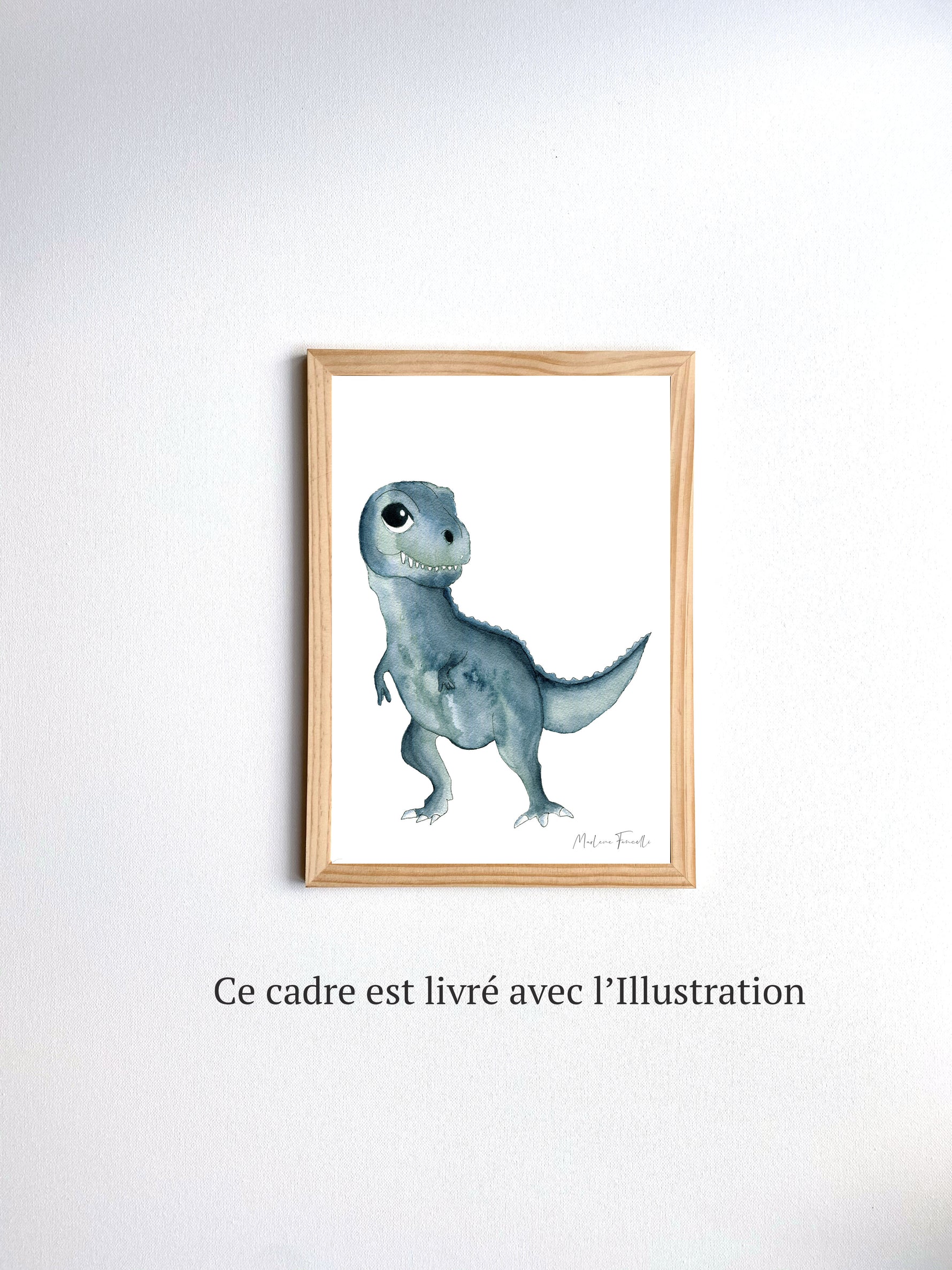 Cadre affiche aquarelle T-rex Rex image 4