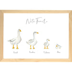 Cadre Famille Oie aquarelle personnalisée image 1