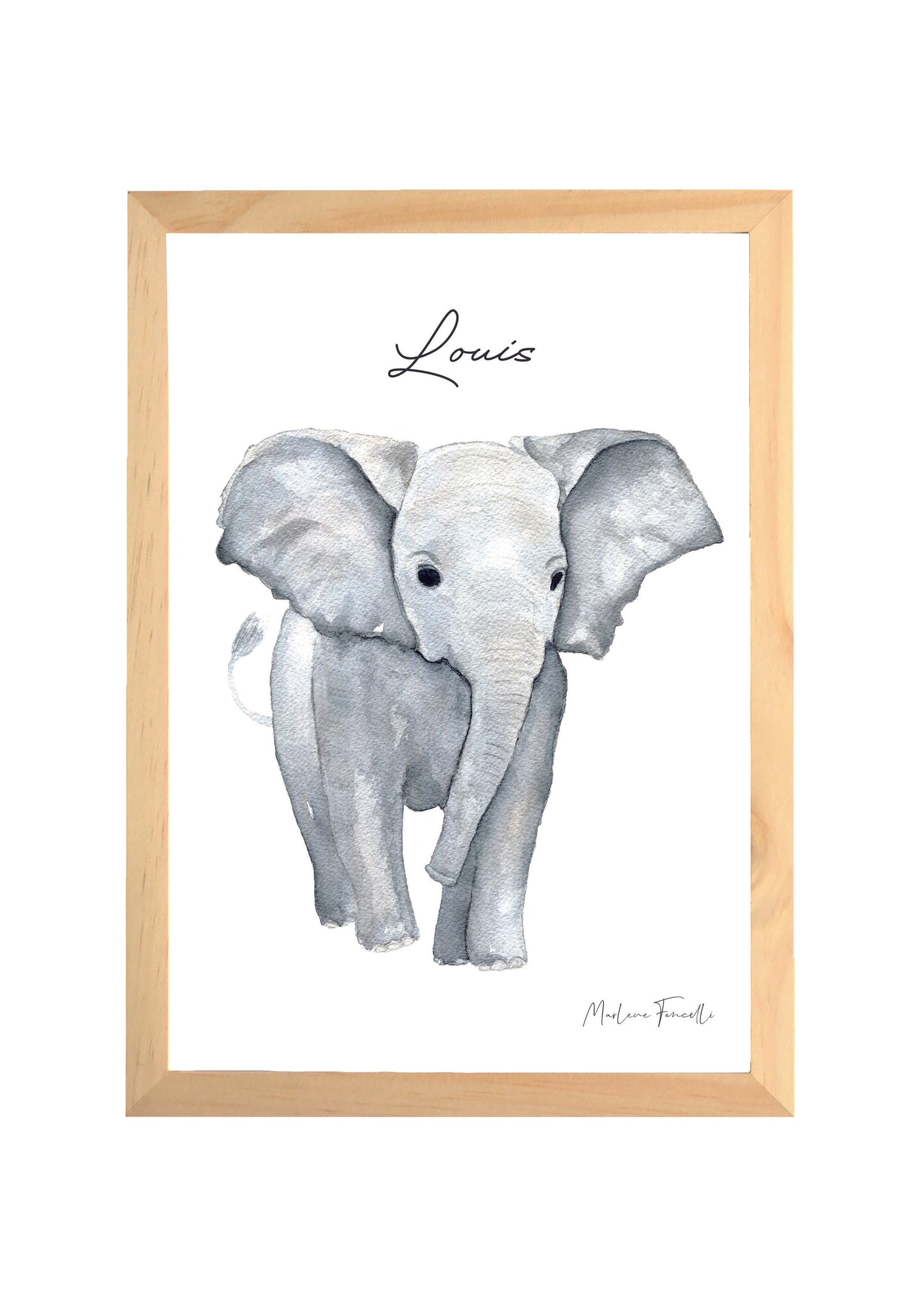 Cadre affiche aquarelle Eléphant Louis image 2