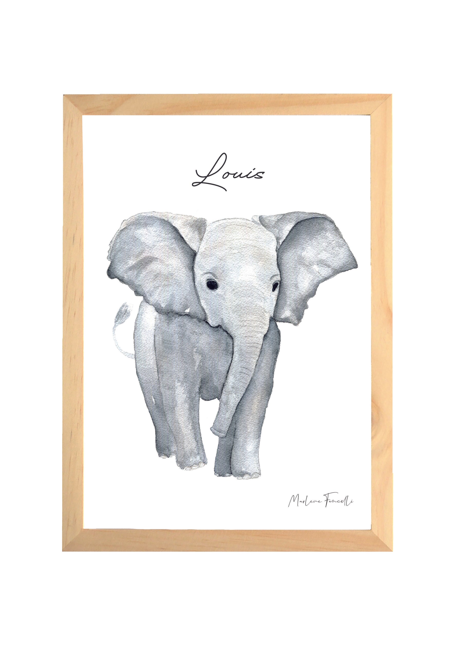 Cadre affiche aquarelle Eléphant Louis image 2