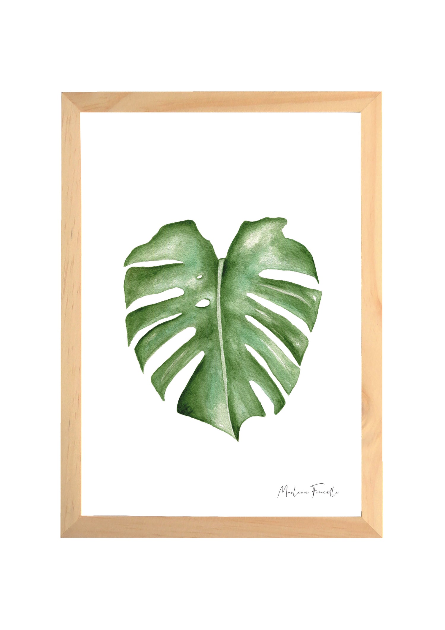 Cadre affiche aquarelle Feuille Monstera image 0