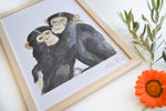Cadre affiche aquarelle Famille Singe image 3
