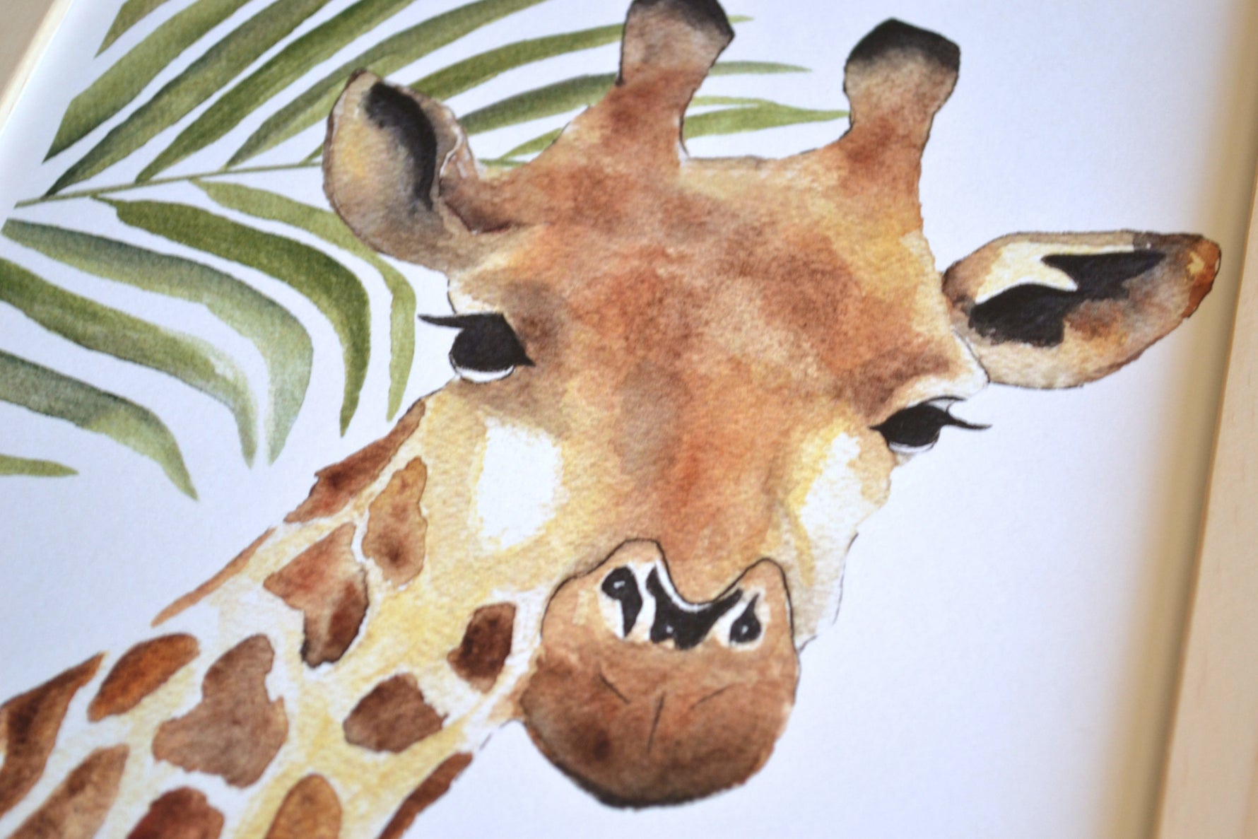 Cadre affiche aquarelle Girafe & Feuilles Séraphin image 3