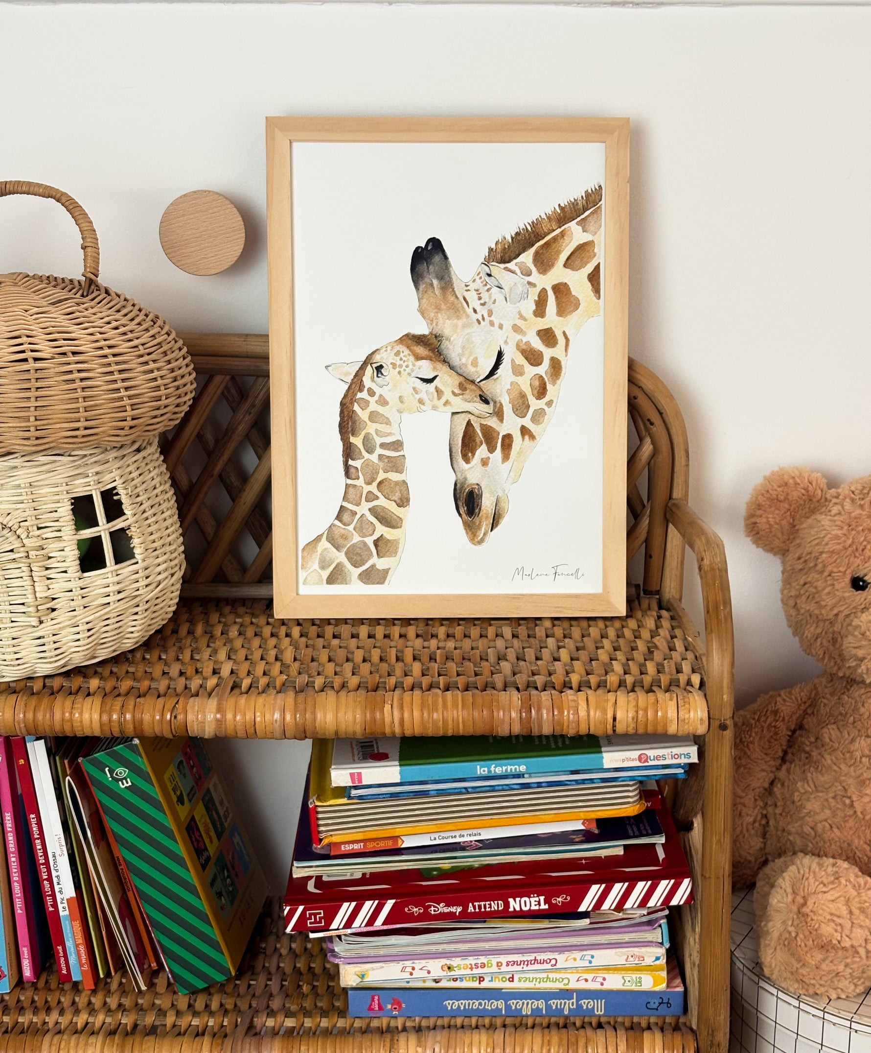 Poster girafe pour décoration chambre enfant
