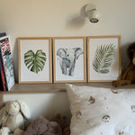 poster thème savane éléphant pour décorer chambre enfant