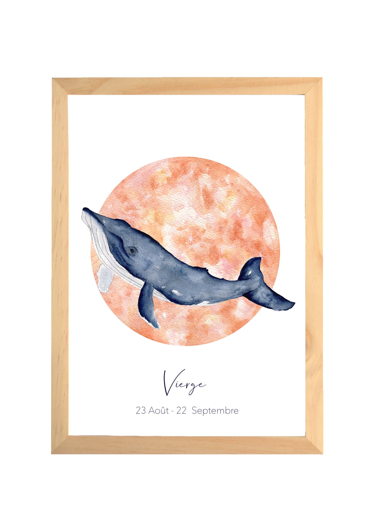 Affiche aquarelle signe du zodiaque Vierge terracotta