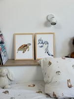 Poster pour décorer une chambre d'enfant avec des animaux marins