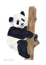 Cadre illustration aquarelle Panda pour une chambre sur le thème de la savane