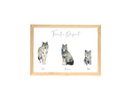 Affiche famille loup personnalisée à l’aquarelle