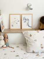 Cadre aquarelle animaux marin pour décoration chambre bébé