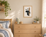 Poster aquarelle panda pour décoration chambre bébé et enfant