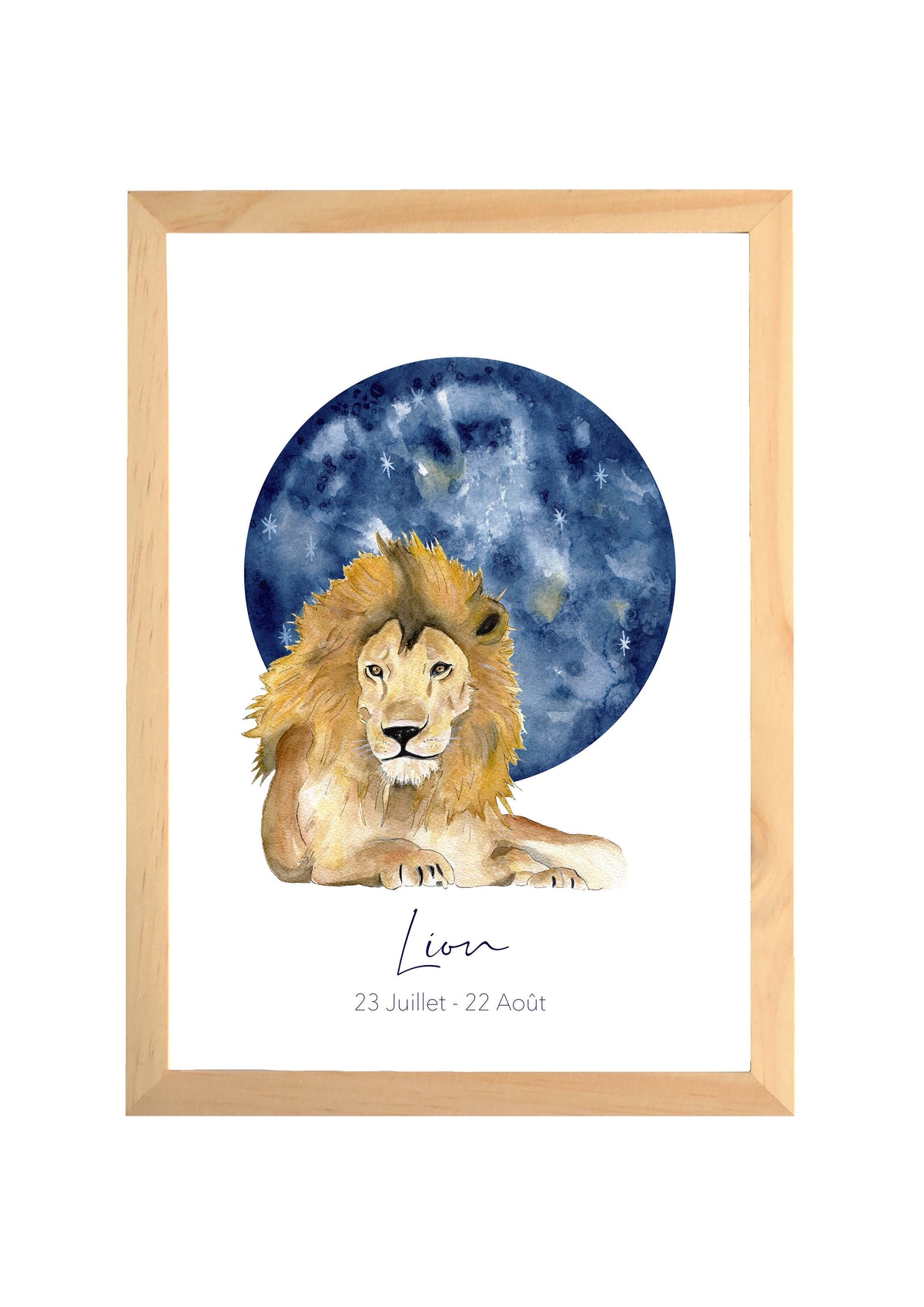 Illustration Aquarelle Signe Zodiaque Lion