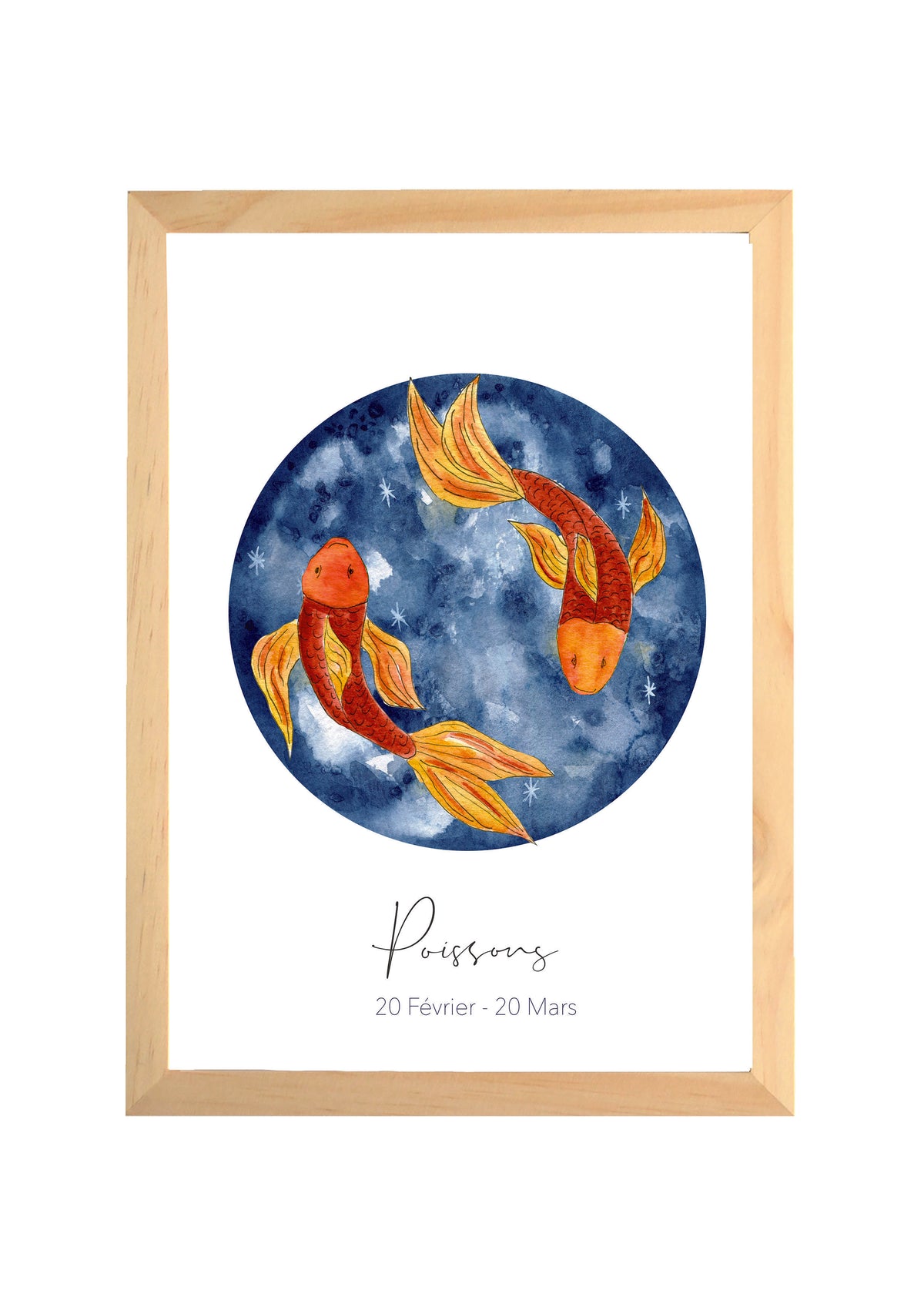 Illustration Aquarelle Signe Zodiaque Poissons