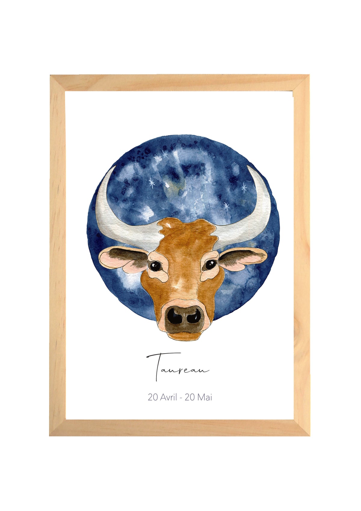 Illustration Aquarelle Signe Zodiaque Taureau