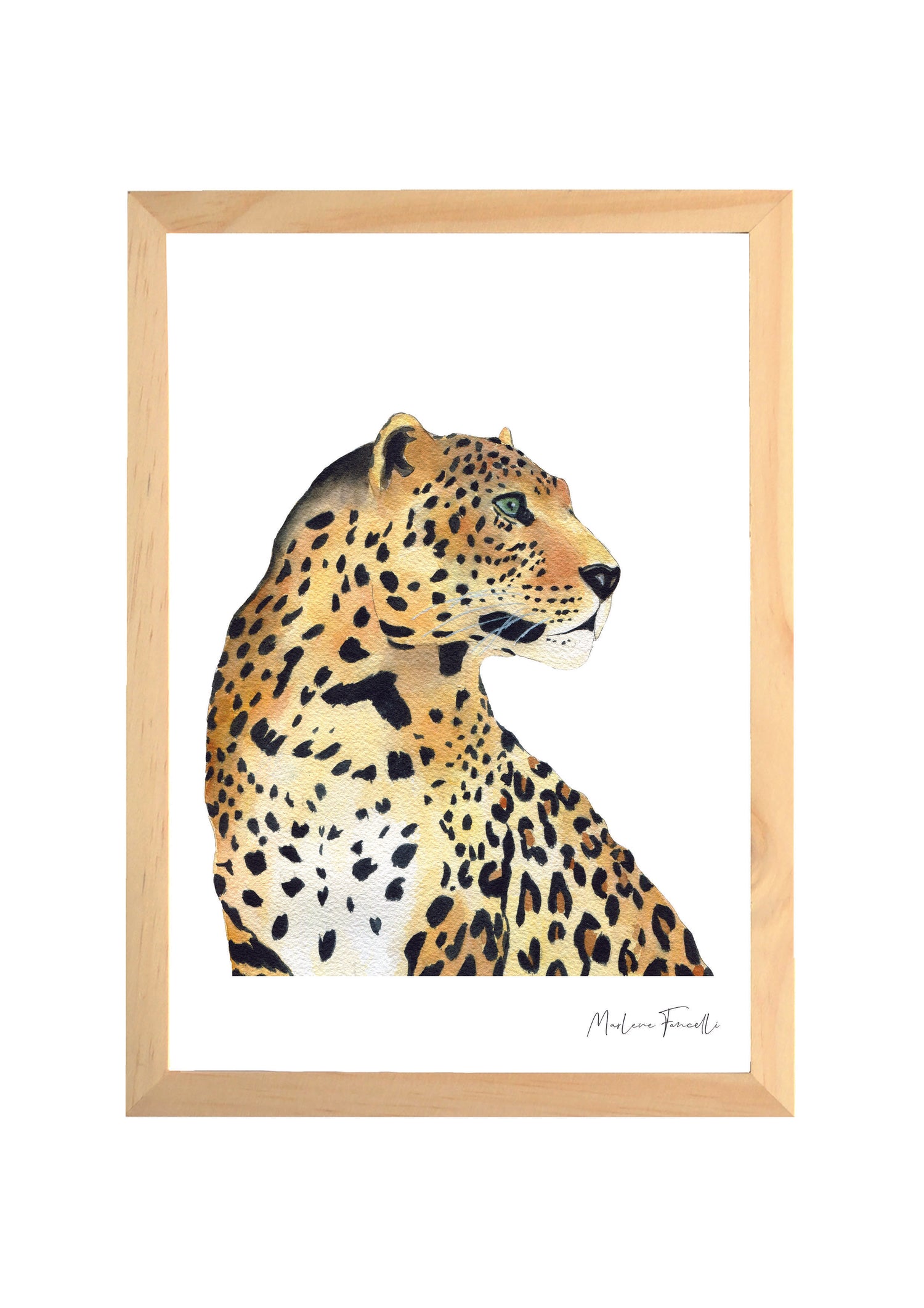 Cadre affiche aquarelle César le Léopard