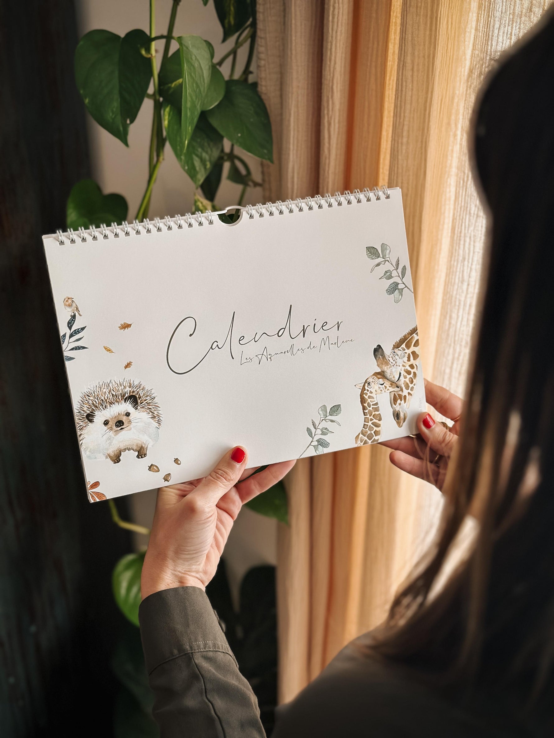 Calendrier anniversaire animaux aquarelle