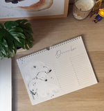 Calendrier anniversaire animaux aquarelle