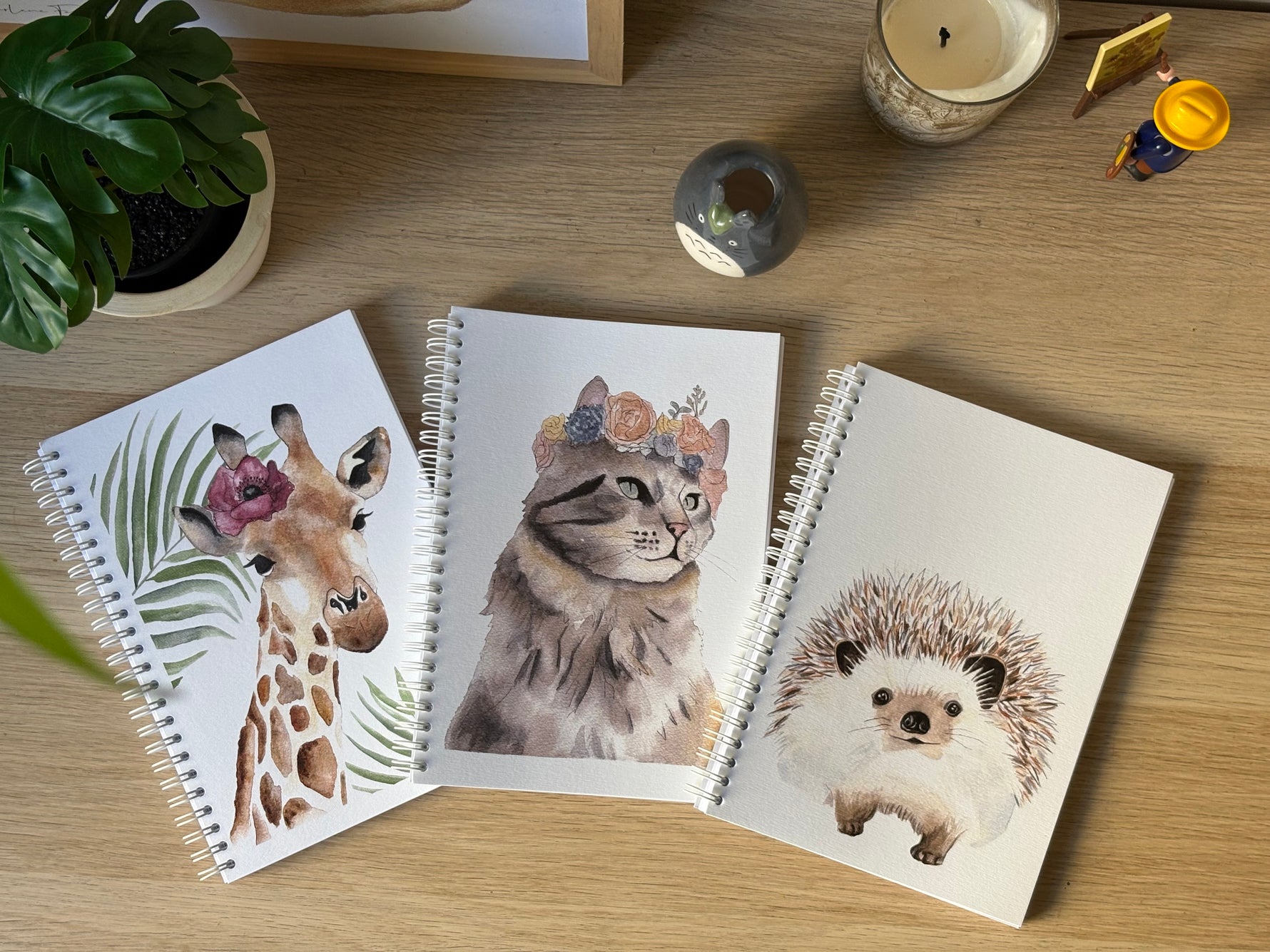 carnet de dessin et d'écriture animaux aquarelle 