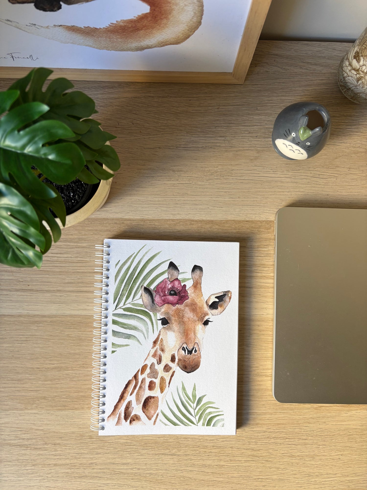 Carnet illustration aquarelle Girafe