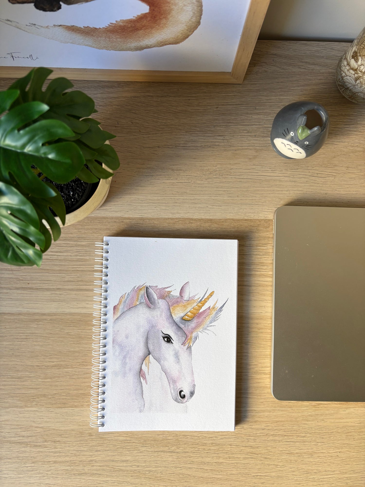 Carnet illustration aquarelle Licorne