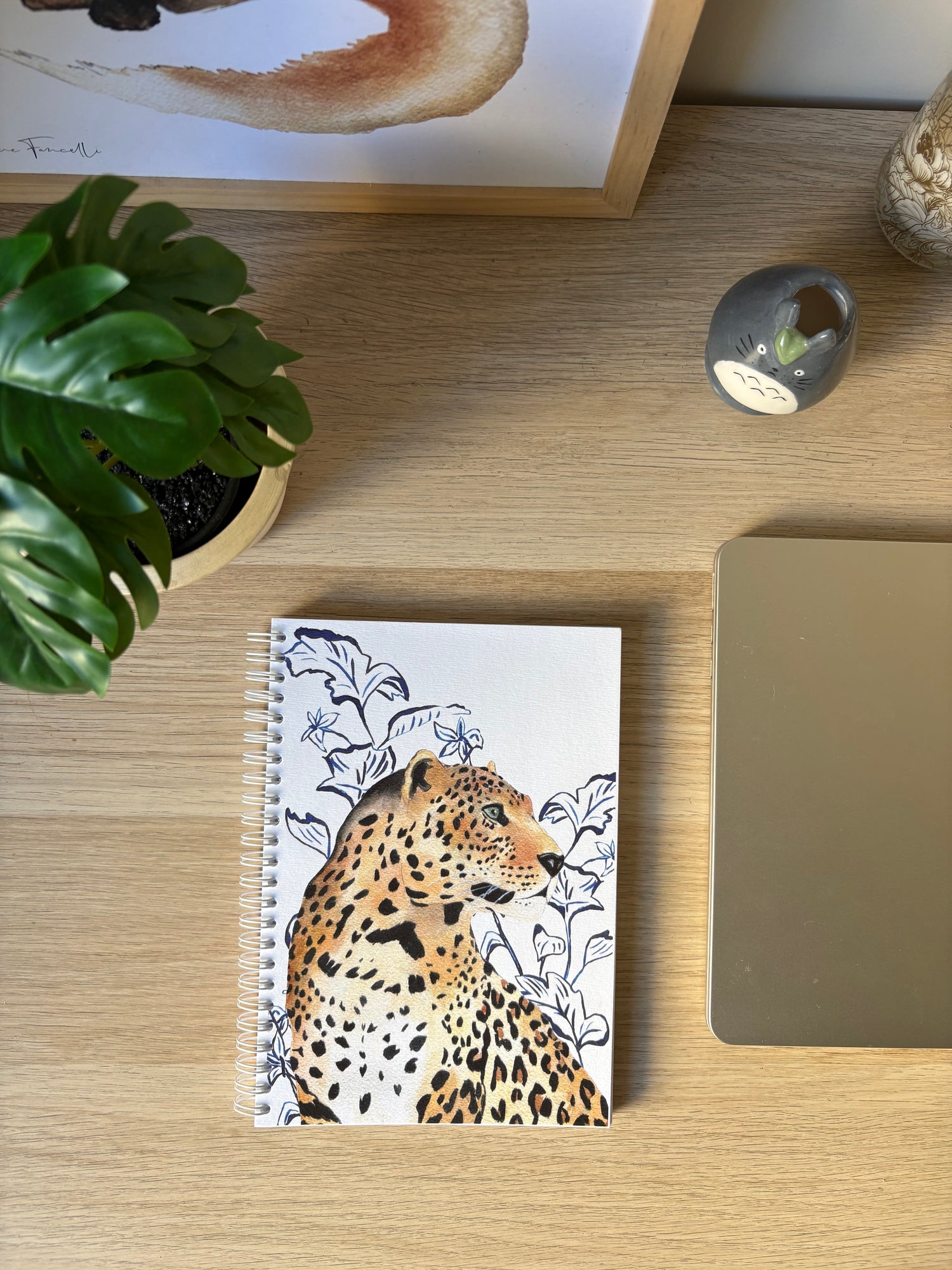 Carnet illustration aquarelle Léopard