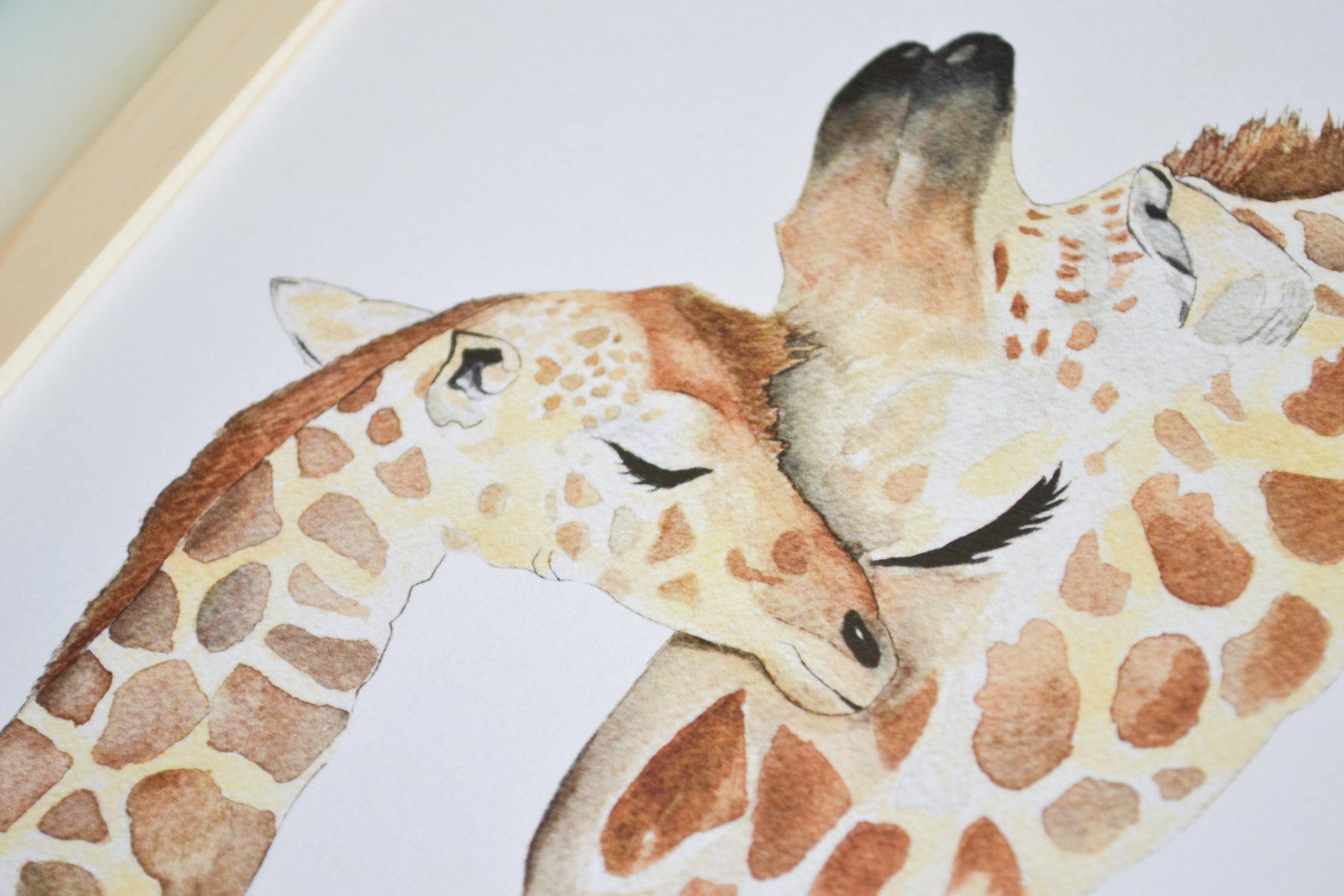 Affiche girafes animaux de la savane peinte à l’aquarelle