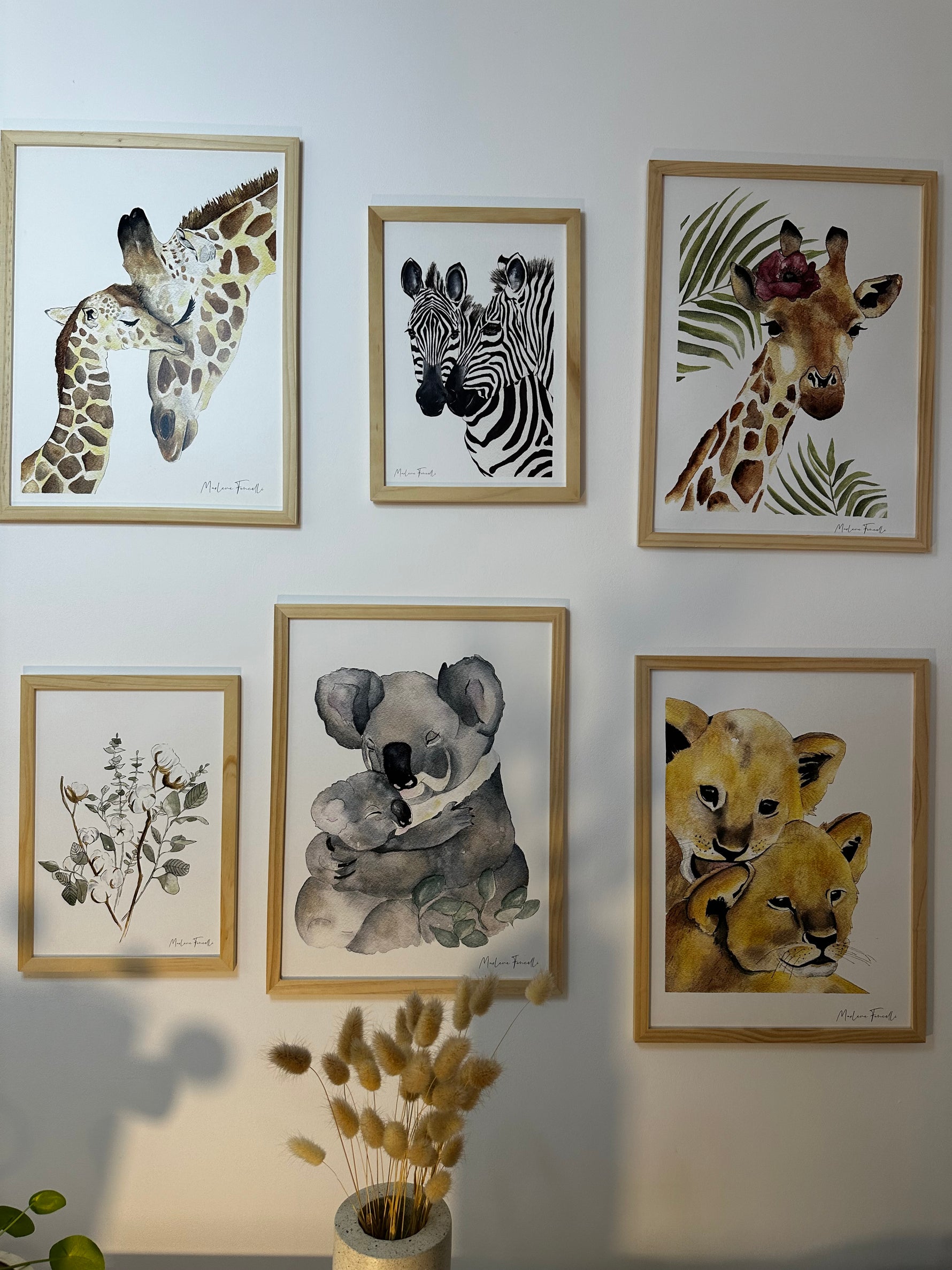 illustration thème savane pour décorer chambre enfant