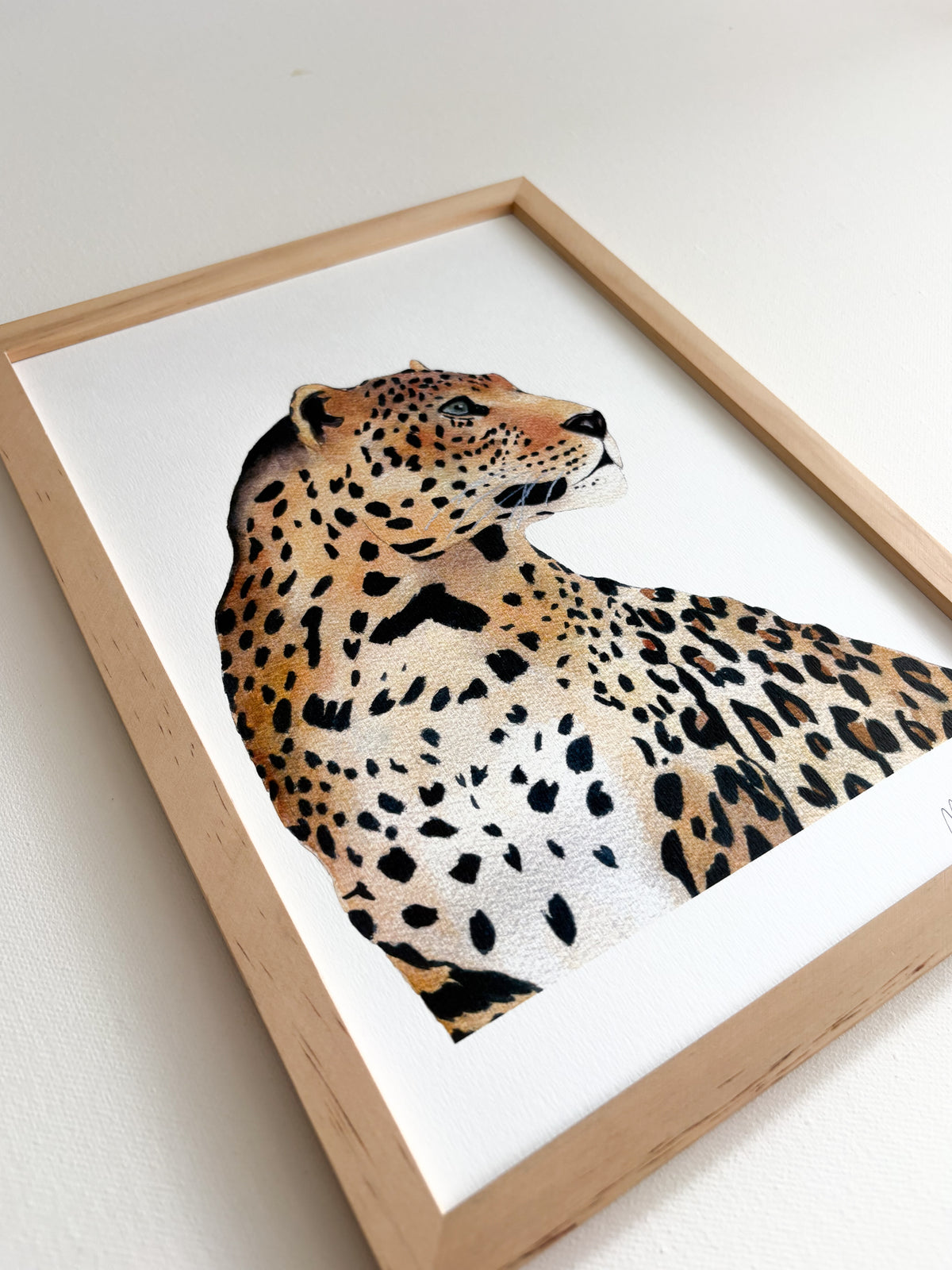 Affiche aquarelle Léopard sur le thème de la savane - Décoration chambre enfant et bébé