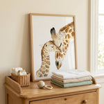 Affiche girafe à l'aquarelle pleine de douceur pour décoration chambre enfant 
