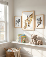 Poster animaux de la savane: zèbre, koala, girafe pour décoration chambre enfant