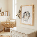 Affiche lapin aquarelle pour décoration chambre bébé