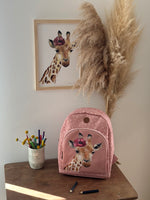 Sac à dos Girafe rose, avec illustration girafe pour décoration chambre enfant