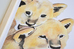 Cadre affiche aquarelle Famille Lion image 3