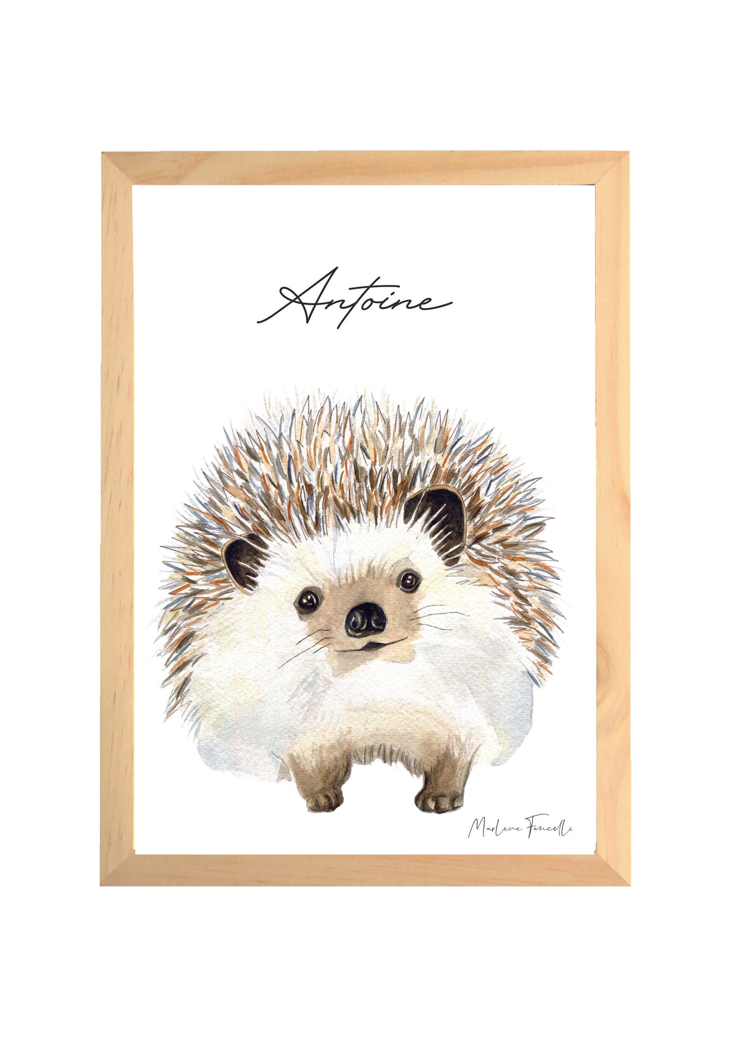 Cadre affiche aquarelle Hérisson Auré image 3