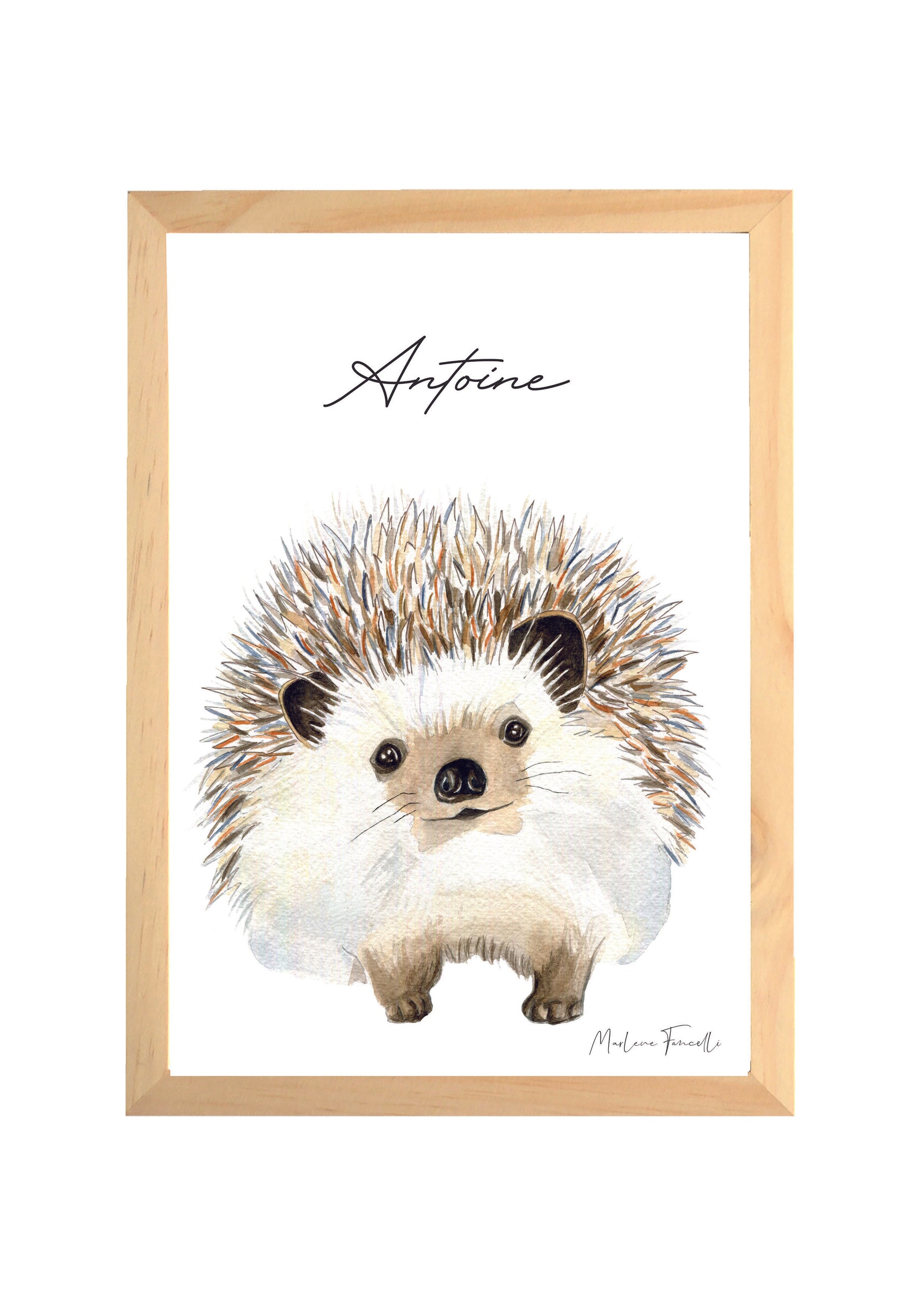 Cadre affiche aquarelle Hérisson Auré image 3