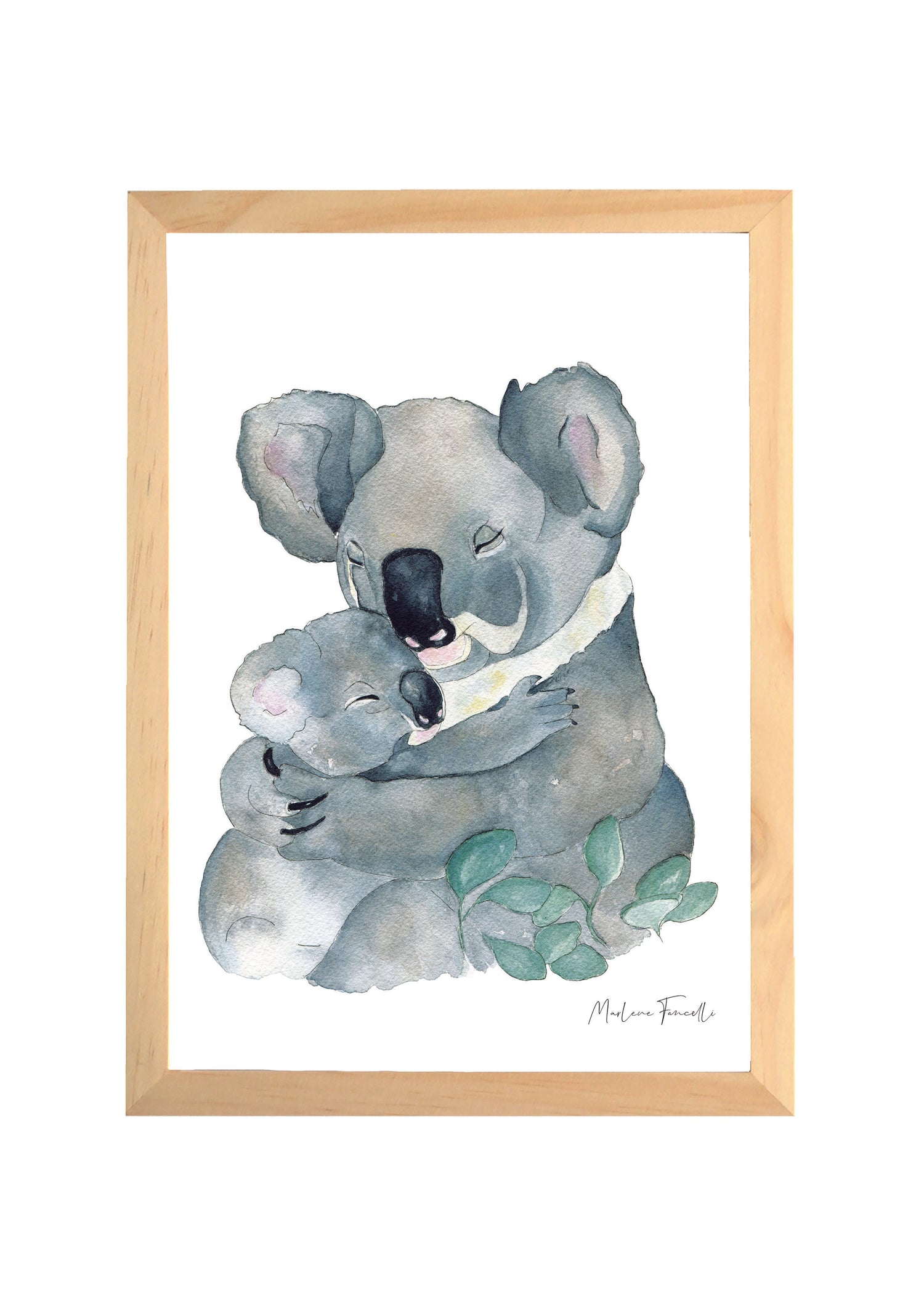 Cadre affiche aquarelle Famille Koala image 0