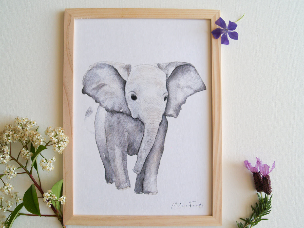 Cadre affiche aquarelle Eléphant Louis image 7