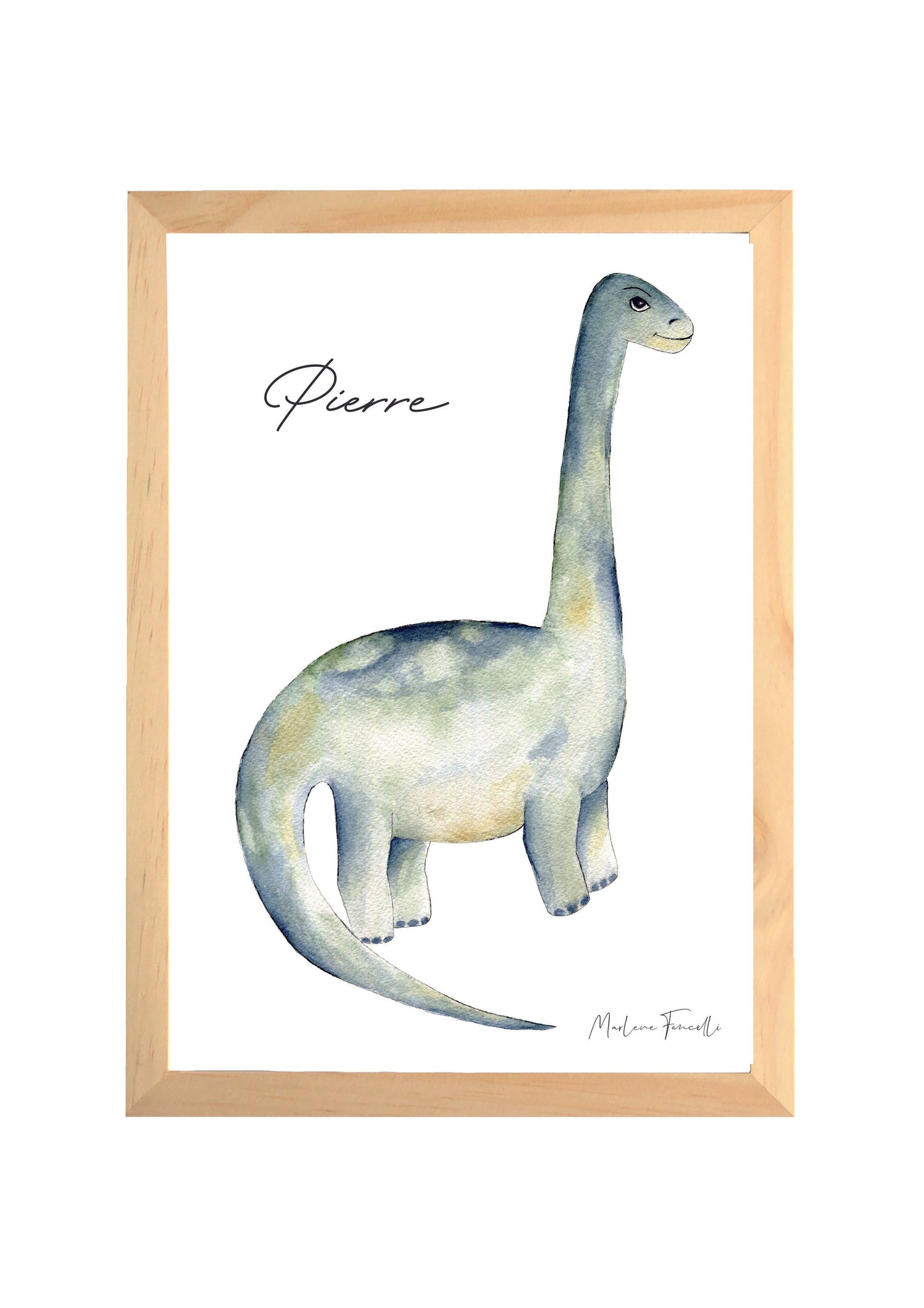 Cadre affiche aquarelle Diplodocus Pierre image 2