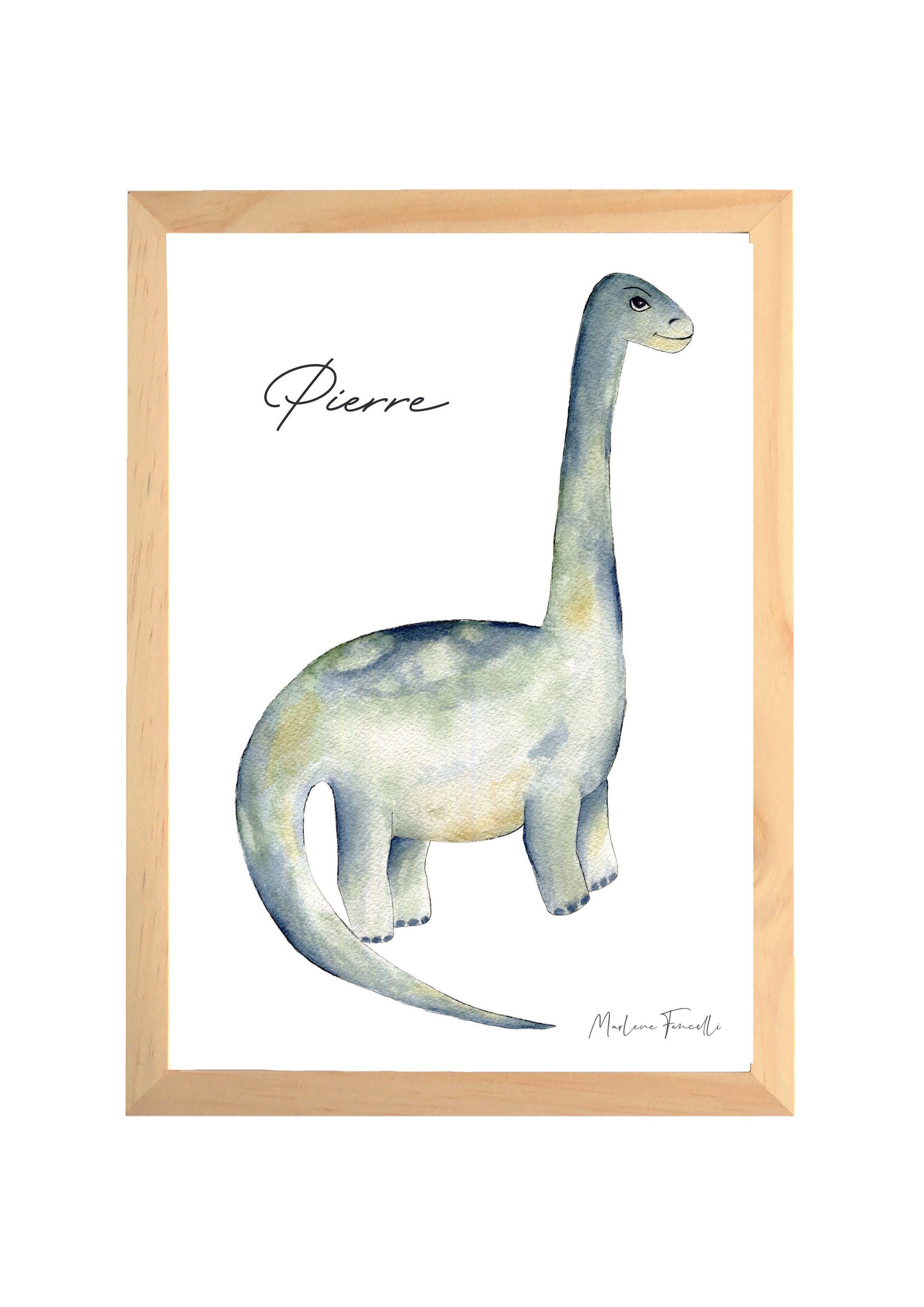 Cadre affiche aquarelle Diplodocus Pierre image 2