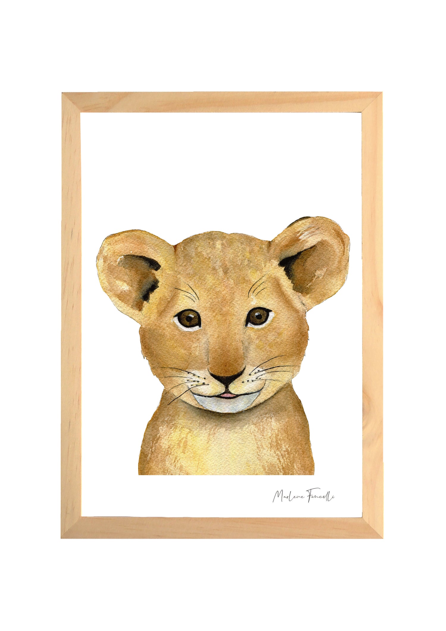 Affiche bébé lionceau aquarelle décoration chambre bébé