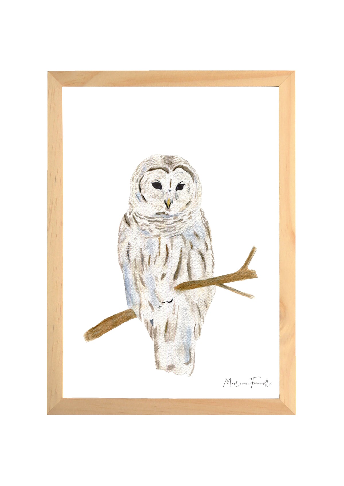 affiche chouette blanche aquarelle chambre bébé