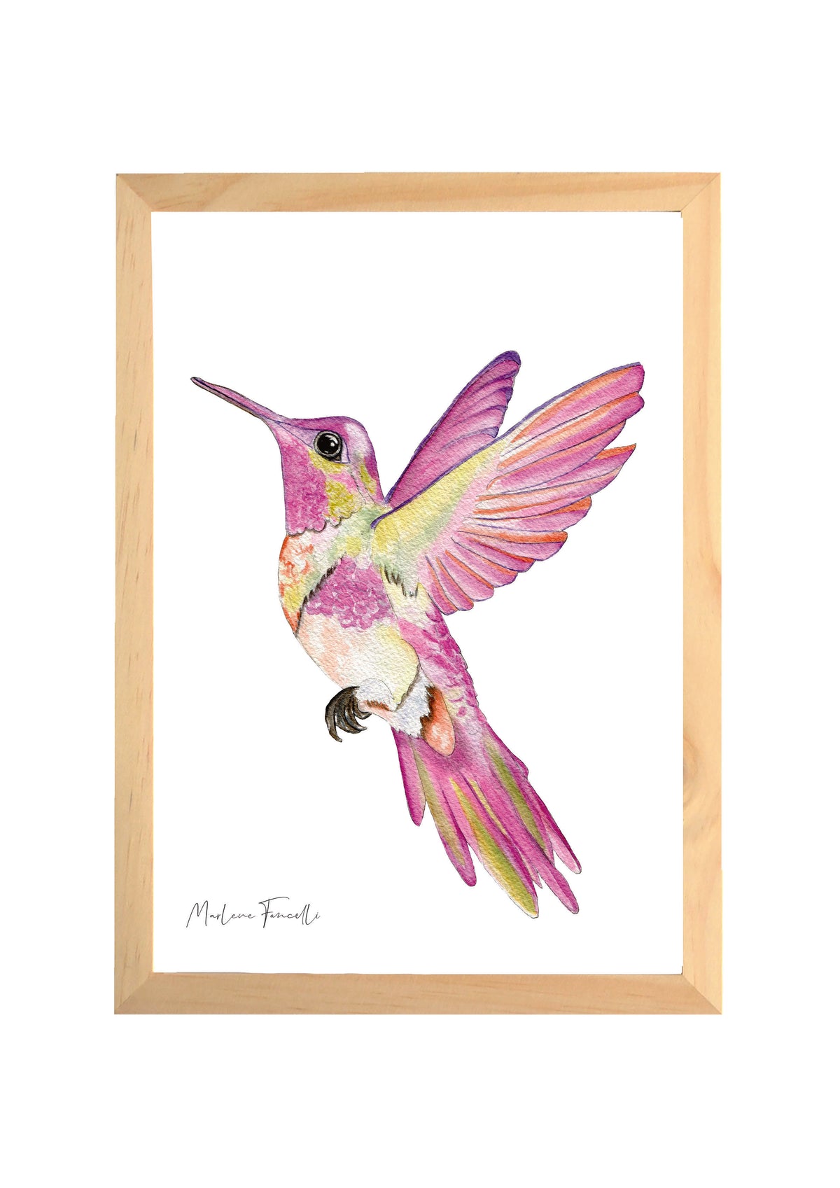 affiche colibri aquarelle décoration chambre bébé