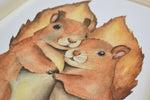 Affiche écureuils animaux de la forêt peinte à l’aquarelle
