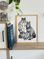 Affiche loup personnalisée cadeau de naissance