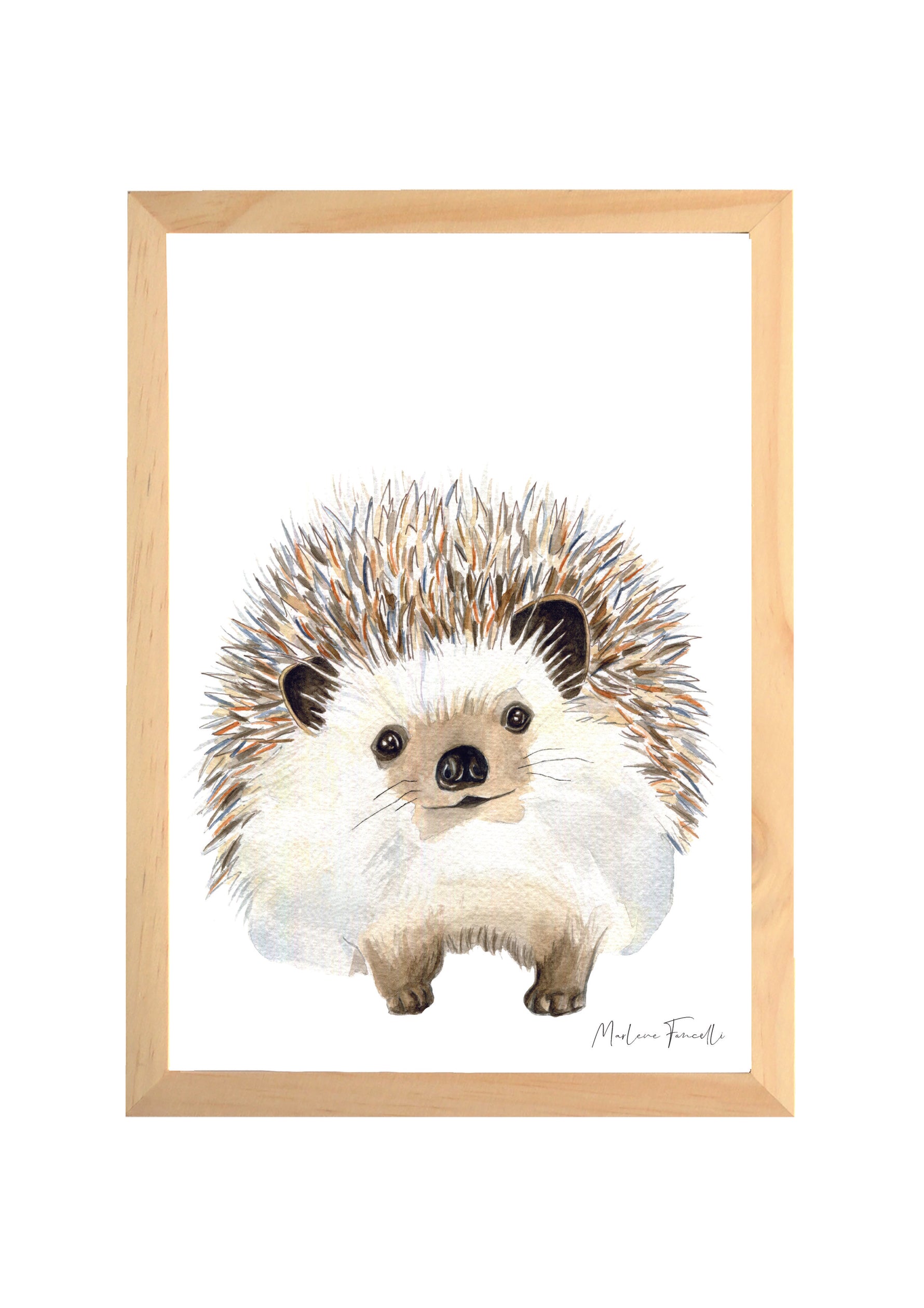 Affiche hérisson aquarelle pour décorer une chambre de bébé