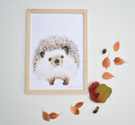 Affiche hérisson aquarelle décoration murale chambre d’enfant