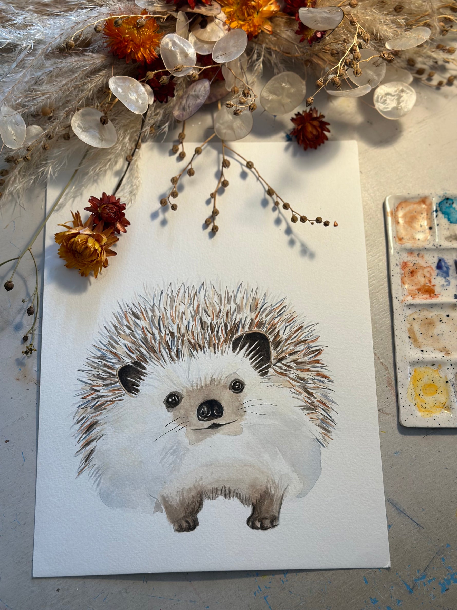 Poster herisson pour décoration chambre enfant et bébé - animaux de la forêt