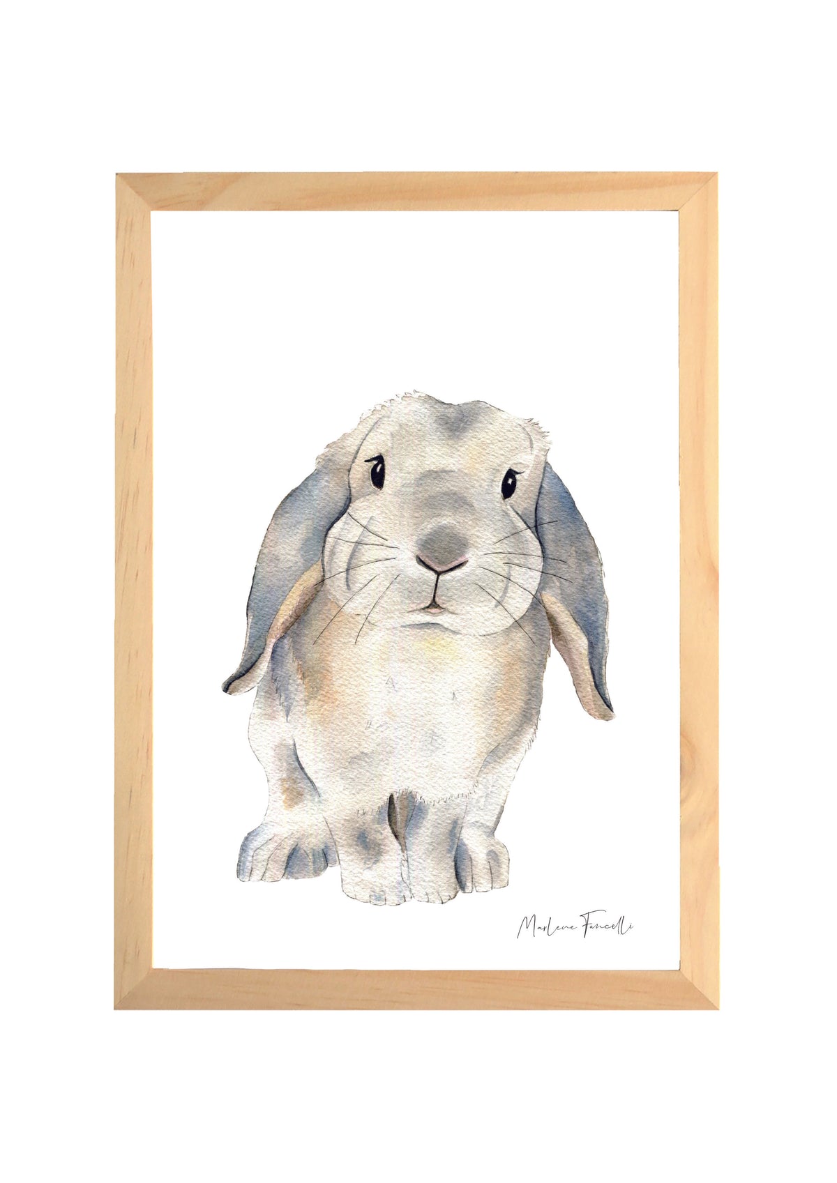 Affiche lapin bélier aquarelle pour chambre bébé