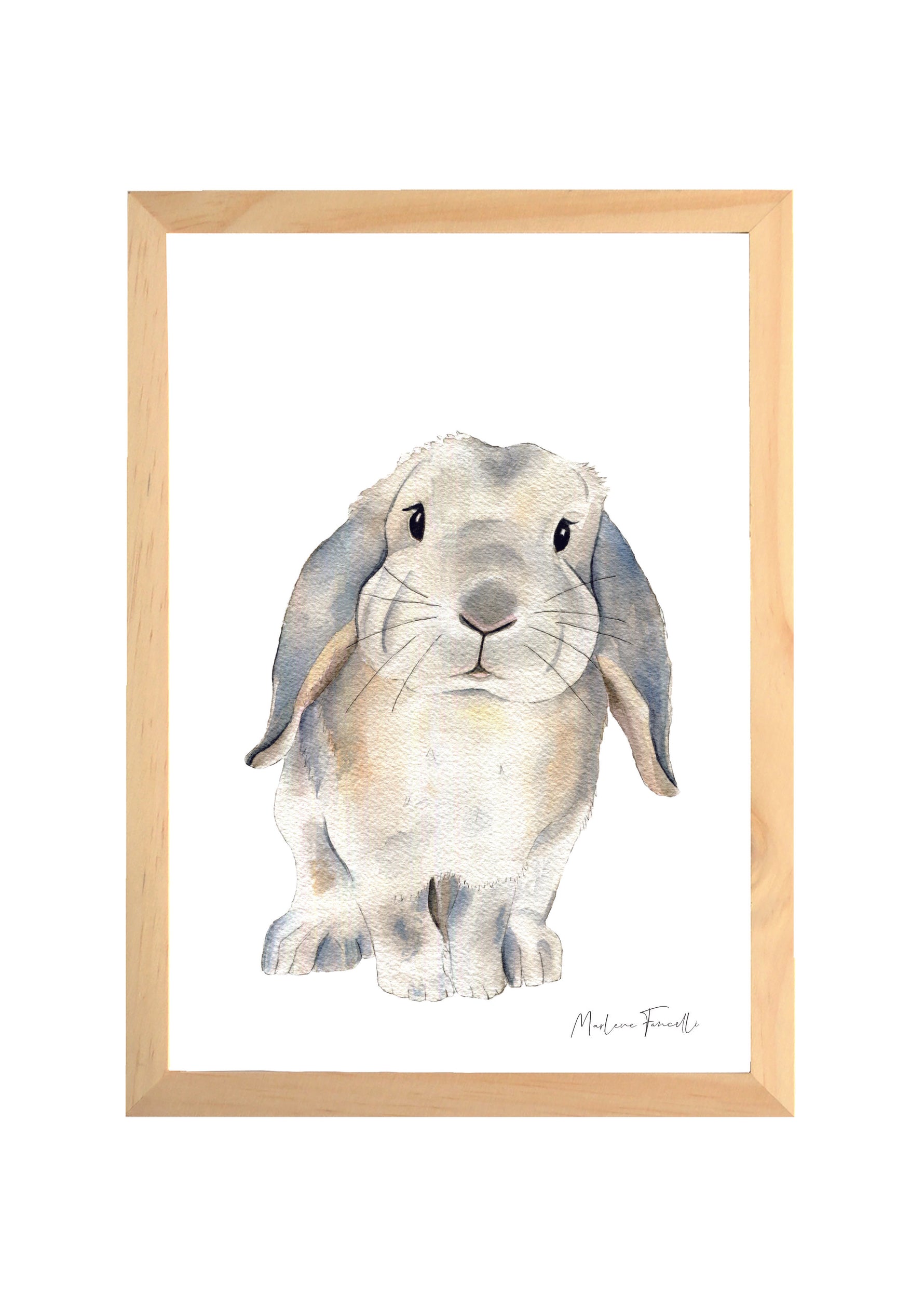 Affiche lapin bélier aquarelle pour chambre bébé
