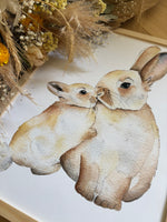 Affiche lapin thème forêt aquarelle douce